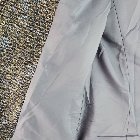 Chico’s NWT Metallic Tweed Blazer Jacket Silver Gray Size 1 Medium Career - Picture 9 of 12